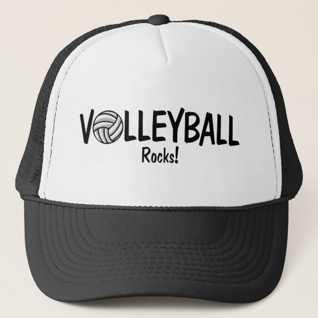 Volleyball Rocks Trucker Hat (Front)