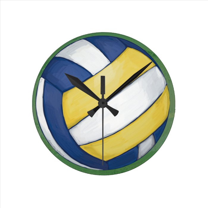 Volleyball Round Wallclock