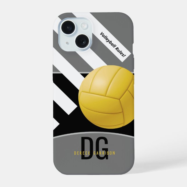Volleyball Rules | Initials Iphone Case (Back)