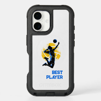 Volleyball Rules | Initials Yellow iPhone 16 Case