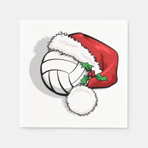 Volleyball Santa Cap Paper Napkins