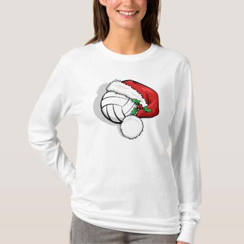 Volleyball Santa Cap T_Shirt