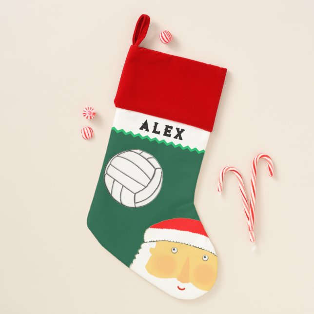 Volleyball Santa Christmas Stocking (Front)
