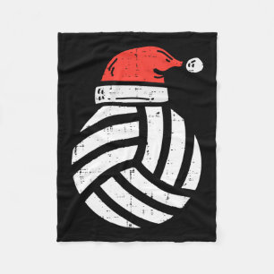 Volleyball Santa Hat Christmas Xmas Sport Player C Fleece Blanket