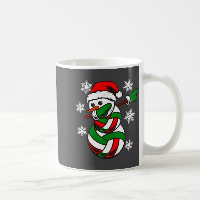 Volleyball Santa Hat Snowman Xmas Funny Volleyball Coffee Mug (Right)
