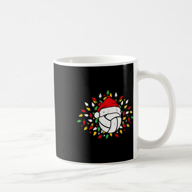 Volleyball Santa Hat Xmas Sports Lovers Present  Coffee Mug (Right)