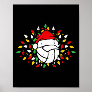 Volleyball Santa Hat Xmas Sports Lovers Present  Poster