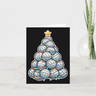 Volleyball Santa Xmas Tree Funny Christmas Player Card