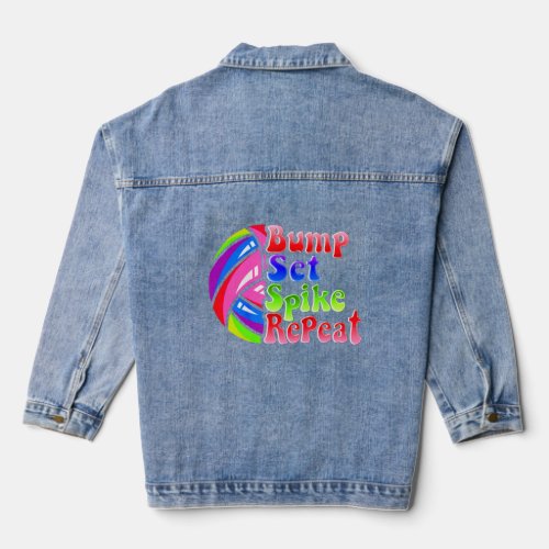 Volleyball Sayings Popular With Teen Players Pract Denim Jacket