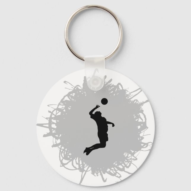 Volleyball Scribble Style (Male) Keychain (Front)