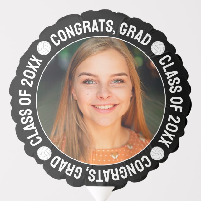 Volleyball Senior Congrats Custom Graduation Photo Balloon (Front)