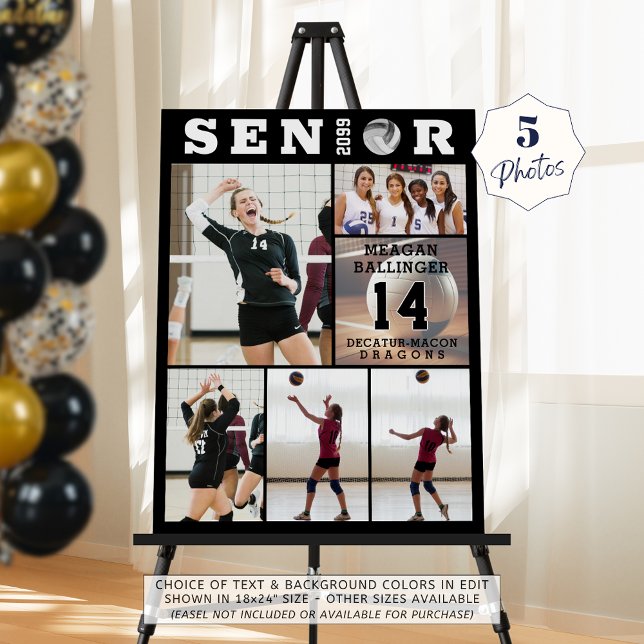 Volleyball Senior Graduation 6 Photo Collage Foam Board (Creator Uploaded)