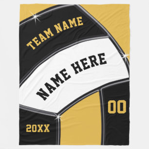 Volleyball Senior Night Gift Ideas, Black Gold or Fleece Blanket