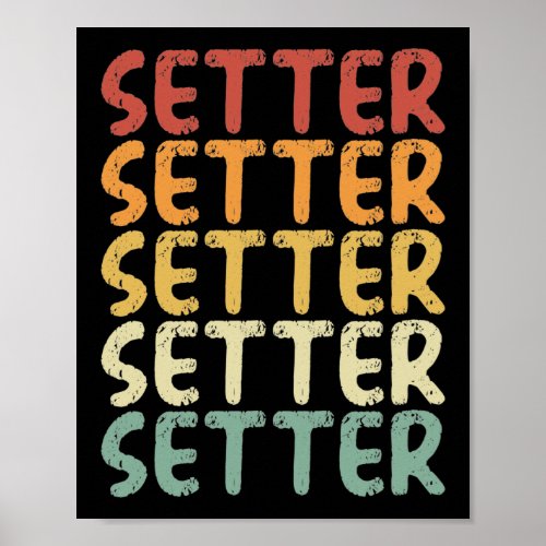 Volleyball setter retro poster