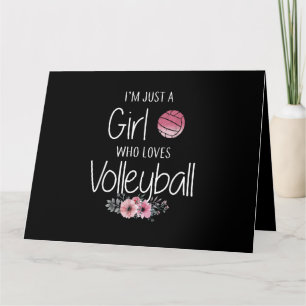 Volleyball Shirt For Girls Teens Women Cute Card