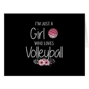 Volleyball Shirt For Girls Teens Women Cute Cards