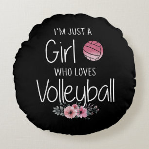 Volleyball Shirt For Girls Teens Women Cute Round Pillow