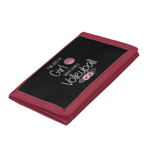 Volleyball Shirt For Girls Teens Women Cute Tri-fold Wallet