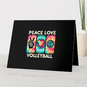 Volleyball Shirt For Teens Women Girls Peace Love Card