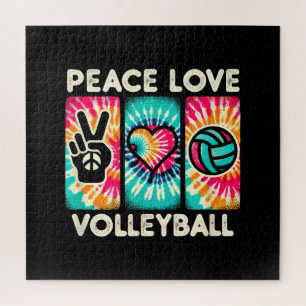 Volleyball Shirt For Teens Women Girls Peace Love  Jigsaw Puzzle