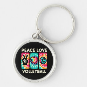 Volleyball Shirt For Teens Women Girls Peace Love Keychain