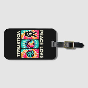Volleyball Shirt For Teens Women Girls Peace Love  Luggage Tag