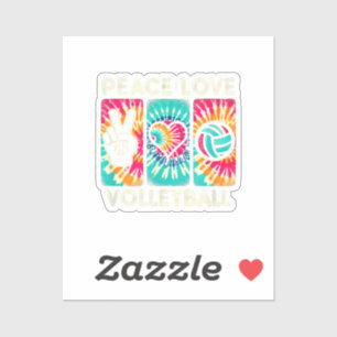 Volleyball Shirt For Teens Women Girls Peace Love Sticker