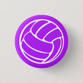 Volleyball Silhouette Button Purple by sportsdesign at Zazzle