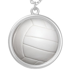 volleyball silver plated necklace