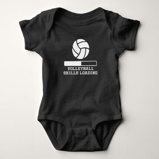 Volleyball Skills Loading Baby Bodysuit (Front)