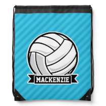 Volleyball; Sky Blue Stripes Drawstring Bag Volleyball; Sky Blue Stripes Drawstring Bag