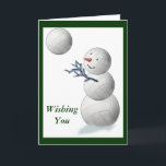 Volleyball Snowman Christmas Holiday Card<br><div class="desc">Cute volleyball snowman is wishing you and yours Happy Volley-days! Fun Christmas merchandise and gift ideas for lovers of the sport of volleyball.</div>