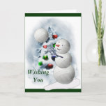 Volleyball Snowman Christmas Holiday Card<br><div class="desc">Cute volleyball snowman is wishing you and yours Happy Volley-days! Fun Christmas merchandize and gift ideas for lovers of the sport of volleyball.</div>