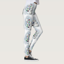 Volleyball Snowman Christmas Leggings