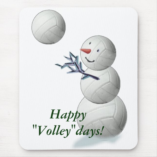 Volleyball Snowman Christmas Mouse Pad (Front)