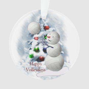 Volleyball Snowman Christmas Ornament by TheSportofIt at Zazzle