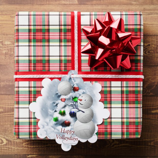 Volleyball Snowman Christmas Ornament Card (Insitu (Gift))