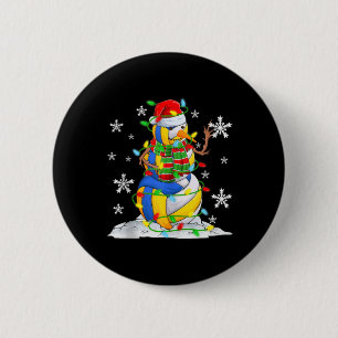 Volleyball Snowman Christmas Tree Lights Xma Button