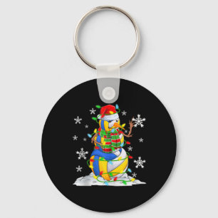 Volleyball Snowman Christmas Tree Lights Xma Keychain