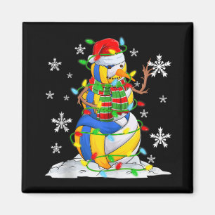 Volleyball Snowman Christmas Tree Lights Xma Magnet