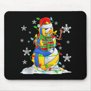 Volleyball Snowman Christmas Tree Lights Xma Mouse Pad