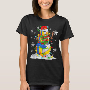 Volleyball Snowman Christmas Tree Lights Xma T-Shirt