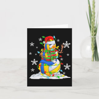 Volleyball Snowman Christmas Tree Lights Xmas Pjs Card