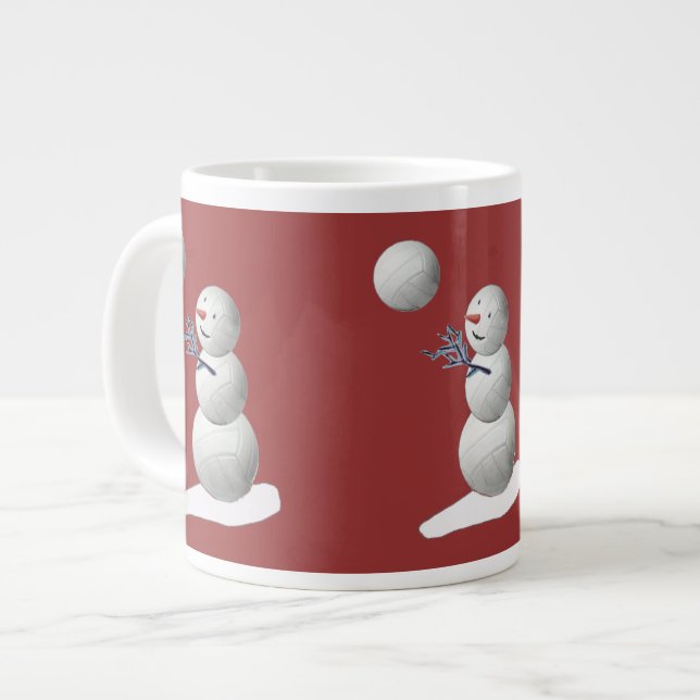 Volleyball Snowman Giant Coffee Mug (Front Left)