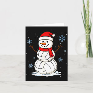 Volleyball Snowman Merry Christmas Funny Srts Xmas Card