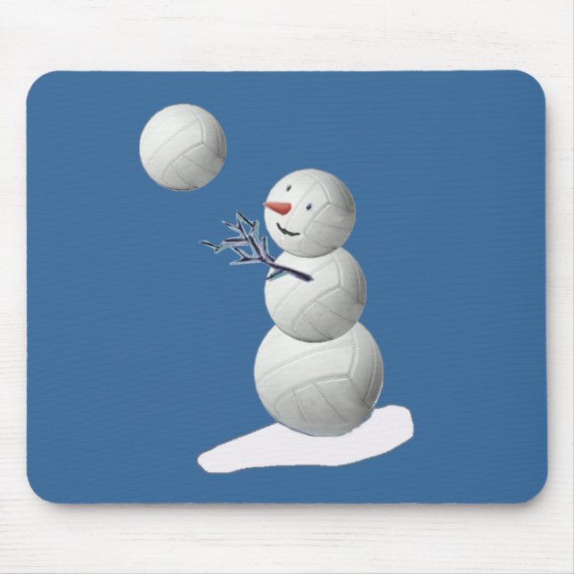 Volleyball Snowman Mouse Pad (Front)