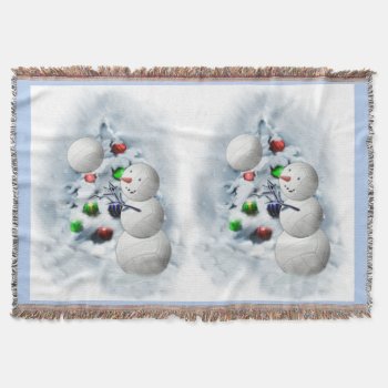 Volleyball Snowman Throw Blanket by TheSportofIt at Zazzle