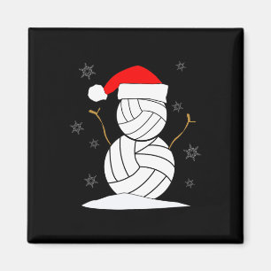 Volleyball Snowman Xmas Magnet