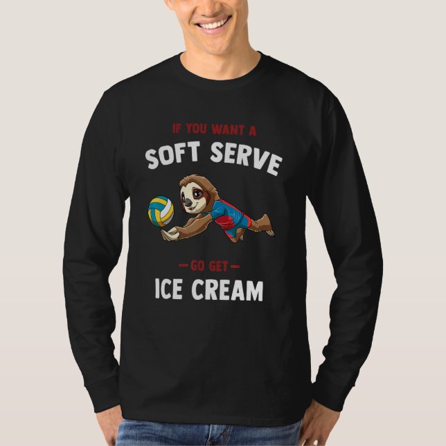 Volleyball Soft Serve     Sloth Volleyball T-Shirt (Front)