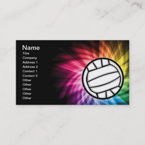 Volleyball; Spectrum Business Card Template